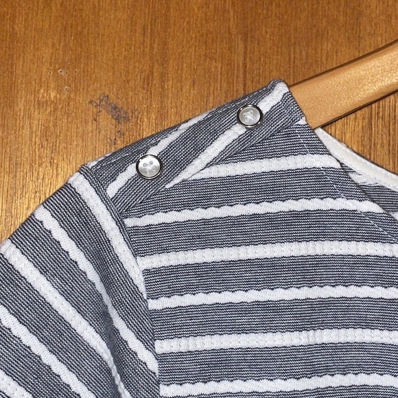 •CROFT & BARROW•BLACK & WHITE STRIPED 3/4 SLEEVES BOAT NECK BLOUSE SIZE XL EUC - Picture 4 of 8